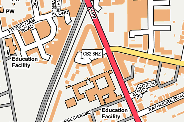 CB2 8NZ map - OS OpenMap – Local (Ordnance Survey)