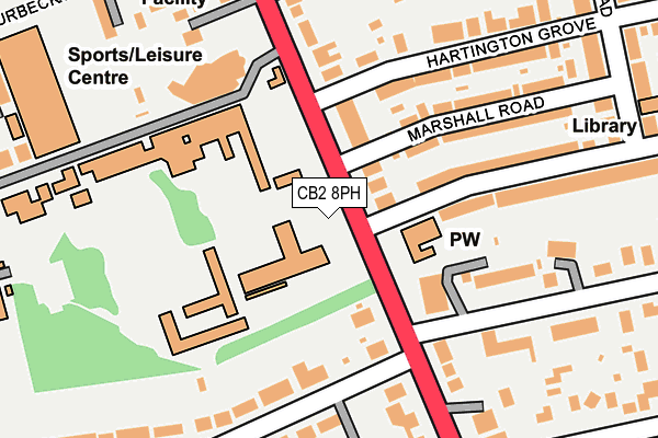 CB2 8PH map - OS OpenMap – Local (Ordnance Survey)