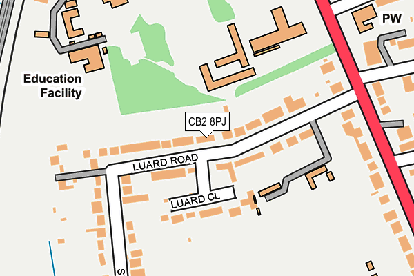 CB2 8PJ map - OS OpenMap – Local (Ordnance Survey)