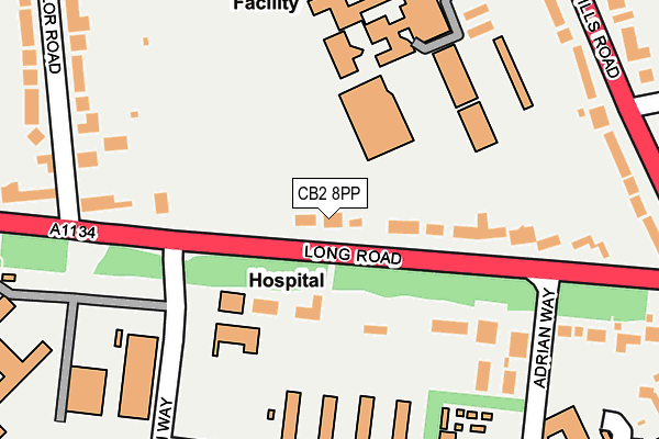 CB2 8PP map - OS OpenMap – Local (Ordnance Survey)