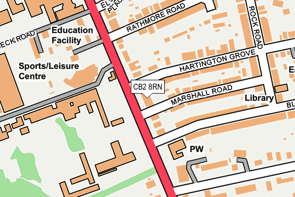 CB2 8RN map - OS OpenMap – Local (Ordnance Survey)