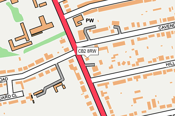 CB2 8RW map - OS OpenMap – Local (Ordnance Survey)