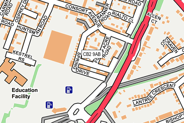 CB2 9AB map - OS OpenMap – Local (Ordnance Survey)