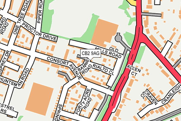 CB2 9AG map - OS OpenMap – Local (Ordnance Survey)