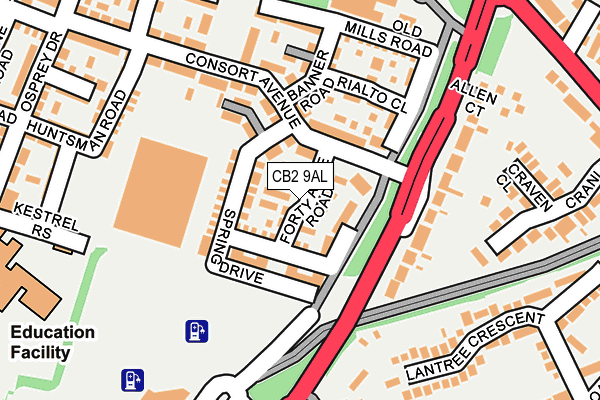 CB2 9AL map - OS OpenMap – Local (Ordnance Survey)