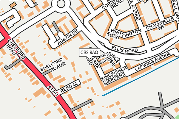 CB2 9AQ map - OS OpenMap – Local (Ordnance Survey)