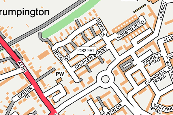 CB2 9AT map - OS OpenMap – Local (Ordnance Survey)