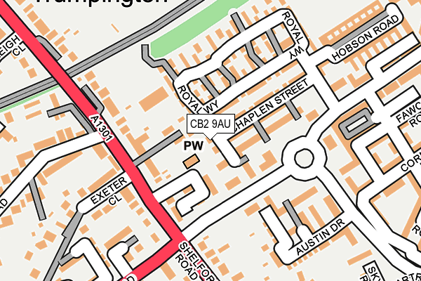 CB2 9AU map - OS OpenMap – Local (Ordnance Survey)