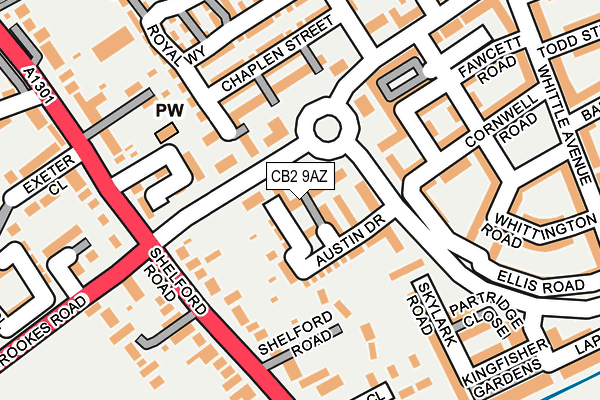 CB2 9AZ map - OS OpenMap – Local (Ordnance Survey)