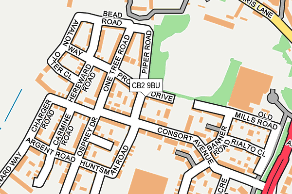 CB2 9BU map - OS OpenMap – Local (Ordnance Survey)