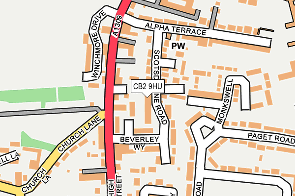 CB2 9HU map - OS OpenMap – Local (Ordnance Survey)