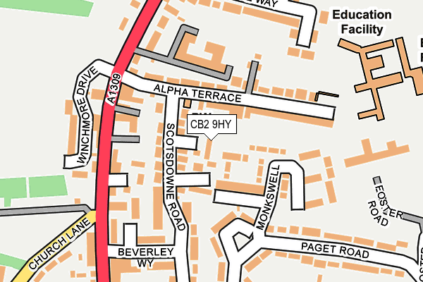 CB2 9HY map - OS OpenMap – Local (Ordnance Survey)