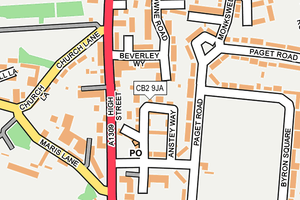 CB2 9JA map - OS OpenMap – Local (Ordnance Survey)