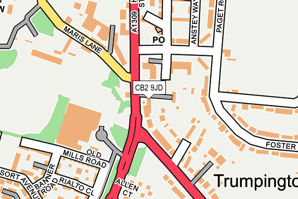 CB2 9JD map - OS OpenMap – Local (Ordnance Survey)