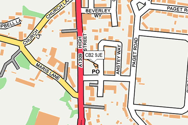 CB2 9JE map - OS OpenMap – Local (Ordnance Survey)