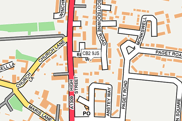 CB2 9JS map - OS OpenMap – Local (Ordnance Survey)