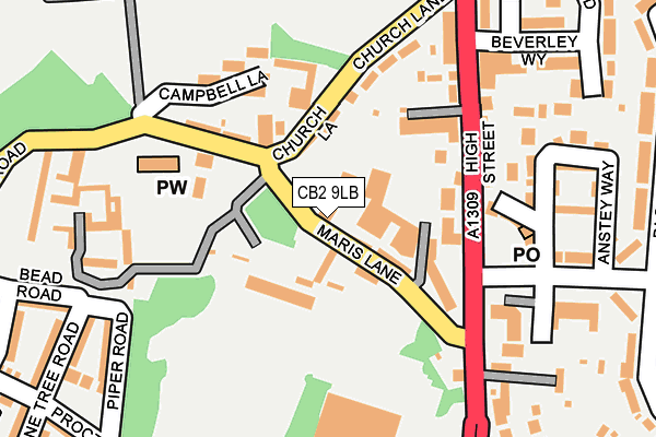 CB2 9LB map - OS OpenMap – Local (Ordnance Survey)