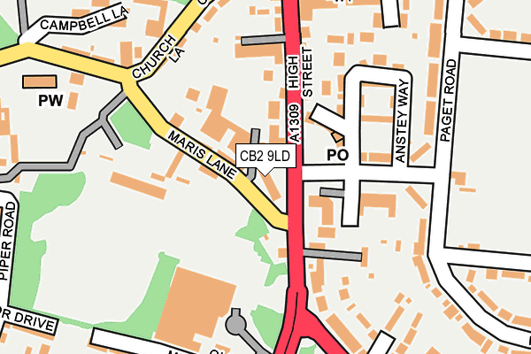 CB2 9LD map - OS OpenMap – Local (Ordnance Survey)