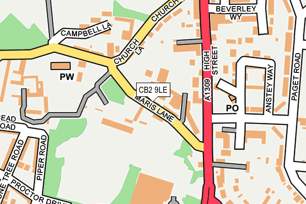 CB2 9LE map - OS OpenMap – Local (Ordnance Survey)