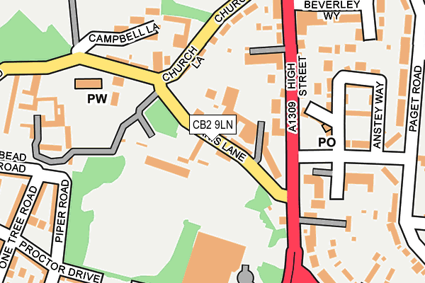 CB2 9LN map - OS OpenMap – Local (Ordnance Survey)