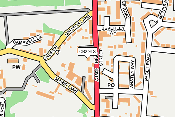 CB2 9LS map - OS OpenMap – Local (Ordnance Survey)