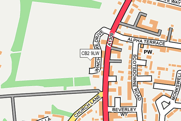 CB2 9LW map - OS OpenMap – Local (Ordnance Survey)