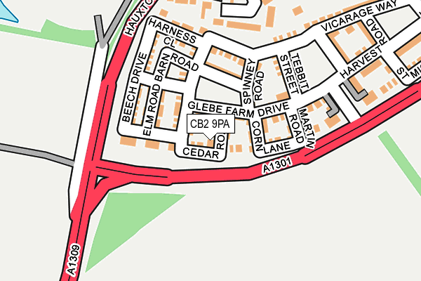 CB2 9PA map - OS OpenMap – Local (Ordnance Survey)
