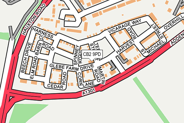 CB2 9PD map - OS OpenMap – Local (Ordnance Survey)