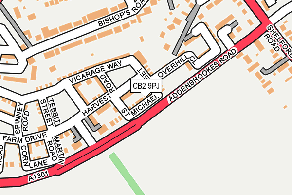 CB2 9PJ map - OS OpenMap – Local (Ordnance Survey)