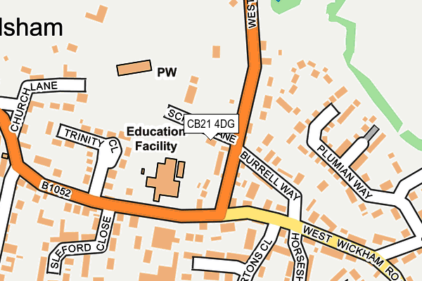 CB21 4DG map - OS OpenMap – Local (Ordnance Survey)