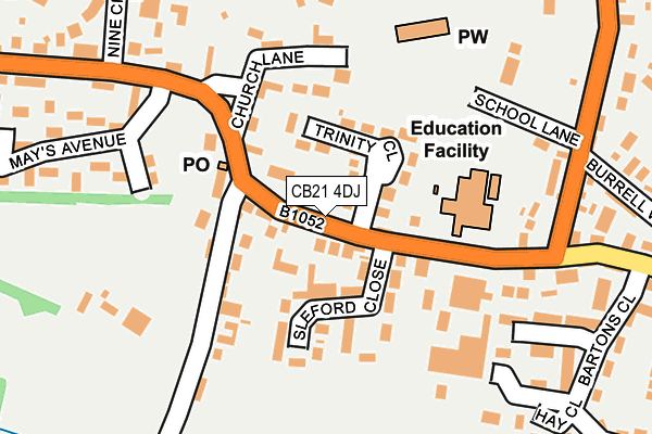 CB21 4DJ map - OS OpenMap – Local (Ordnance Survey)