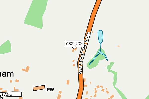 CB21 4DX map - OS OpenMap – Local (Ordnance Survey)