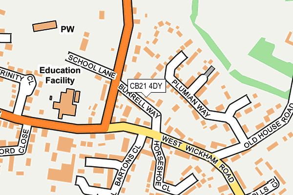 CB21 4DY map - OS OpenMap – Local (Ordnance Survey)