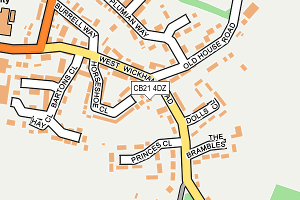 CB21 4DZ map - OS OpenMap – Local (Ordnance Survey)