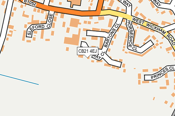 CB21 4EJ map - OS OpenMap – Local (Ordnance Survey)