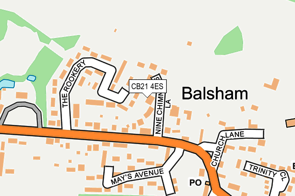 CB21 4ES map - OS OpenMap – Local (Ordnance Survey)