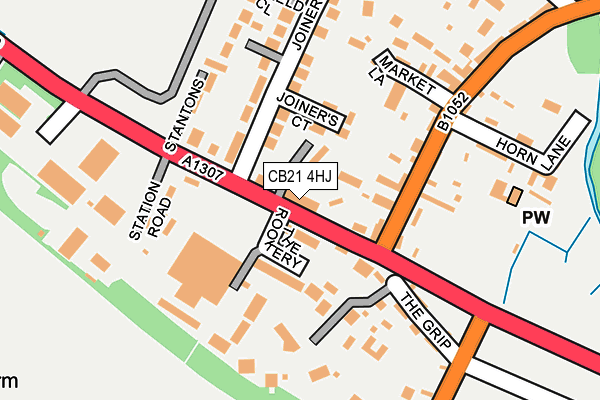 CB21 4HJ map - OS OpenMap – Local (Ordnance Survey)