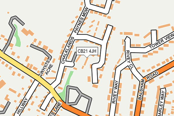 CB21 4JH map - OS OpenMap – Local (Ordnance Survey)