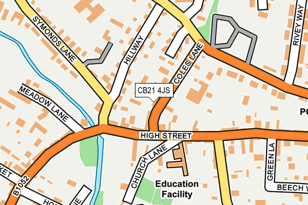 CB21 4JS map - OS OpenMap – Local (Ordnance Survey)