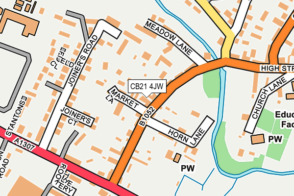 CB21 4JW map - OS OpenMap – Local (Ordnance Survey)