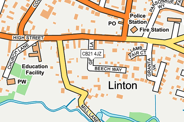 CB21 4JZ map - OS OpenMap – Local (Ordnance Survey)