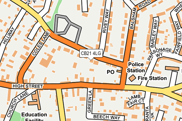CB21 4LG map - OS OpenMap – Local (Ordnance Survey)