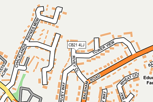 CB21 4LJ map - OS OpenMap – Local (Ordnance Survey)