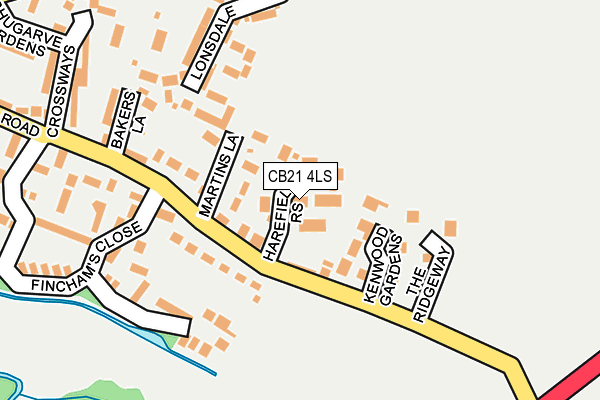 CB21 4LS map - OS OpenMap – Local (Ordnance Survey)