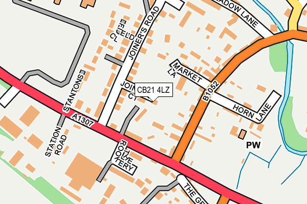 CB21 4LZ map - OS OpenMap – Local (Ordnance Survey)