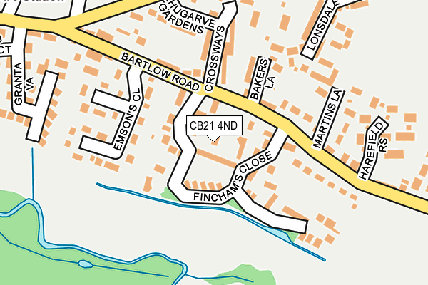 CB21 4ND map - OS OpenMap – Local (Ordnance Survey)