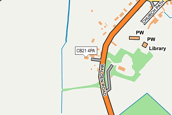 CB21 4PA map - OS OpenMap – Local (Ordnance Survey)
