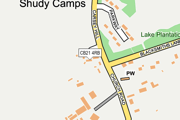 CB21 4RB map - OS OpenMap – Local (Ordnance Survey)