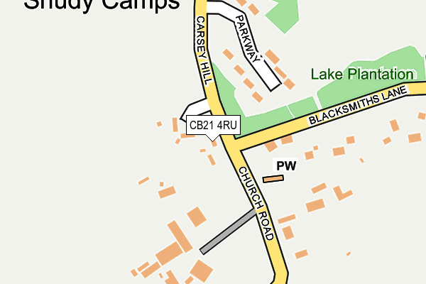 CB21 4RU map - OS OpenMap – Local (Ordnance Survey)