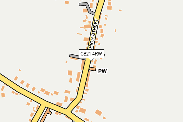 CB21 4RW map - OS OpenMap – Local (Ordnance Survey)